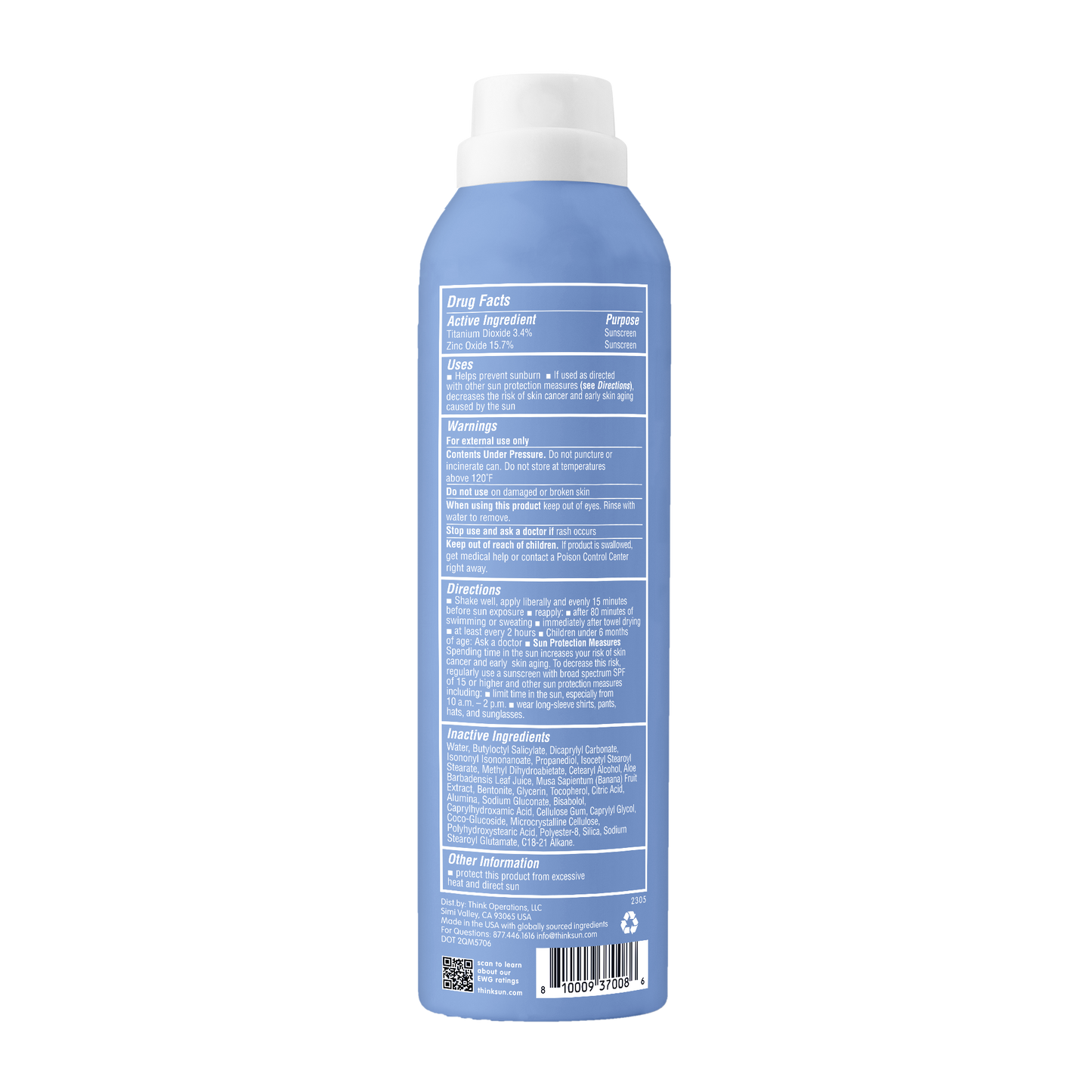 Think - Think Sport SPF 50 All Sheer Mineral Sunscreen Spray