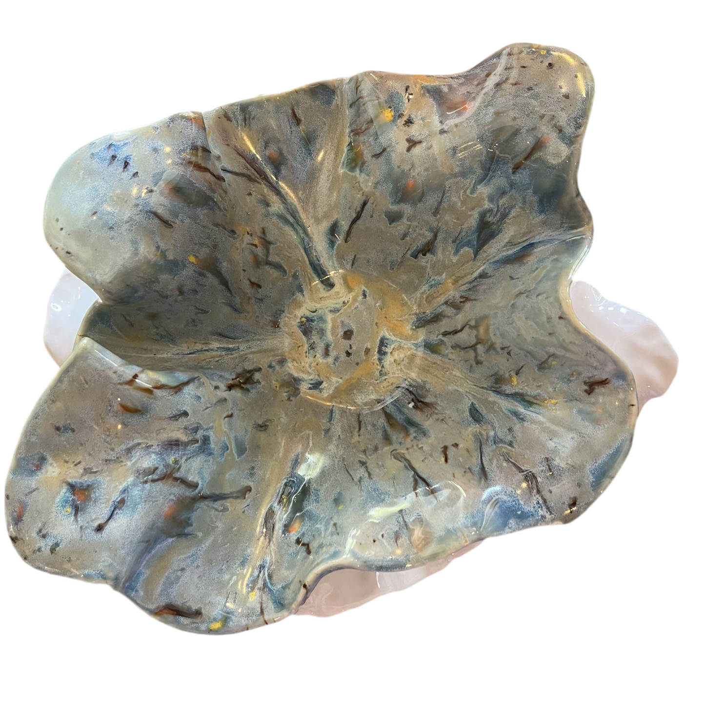 Large variegated stoneware bowl