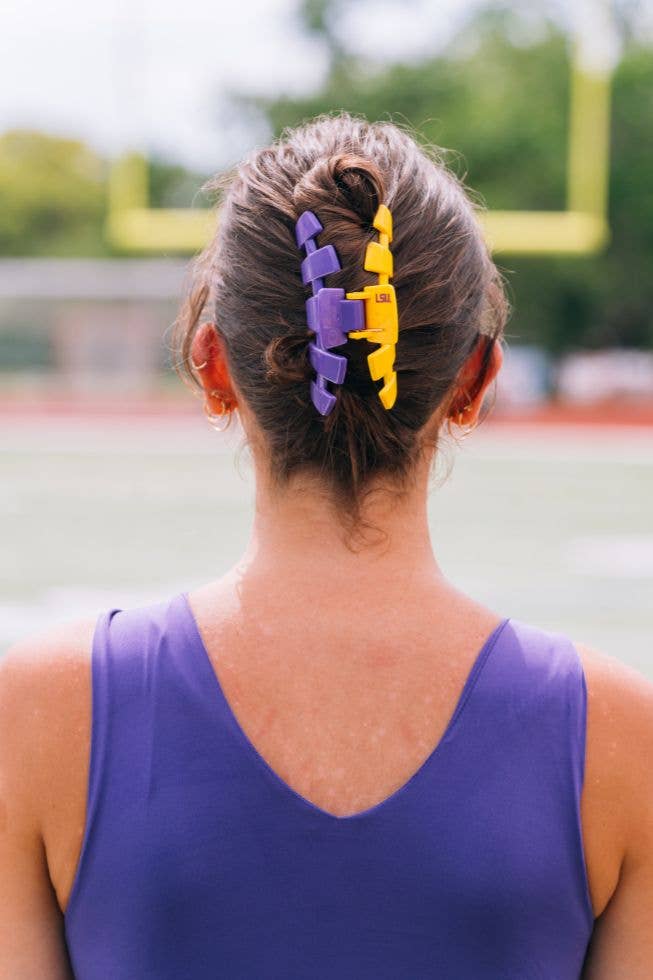 TELETIES - Classic College Hair Clip | Large | LSU