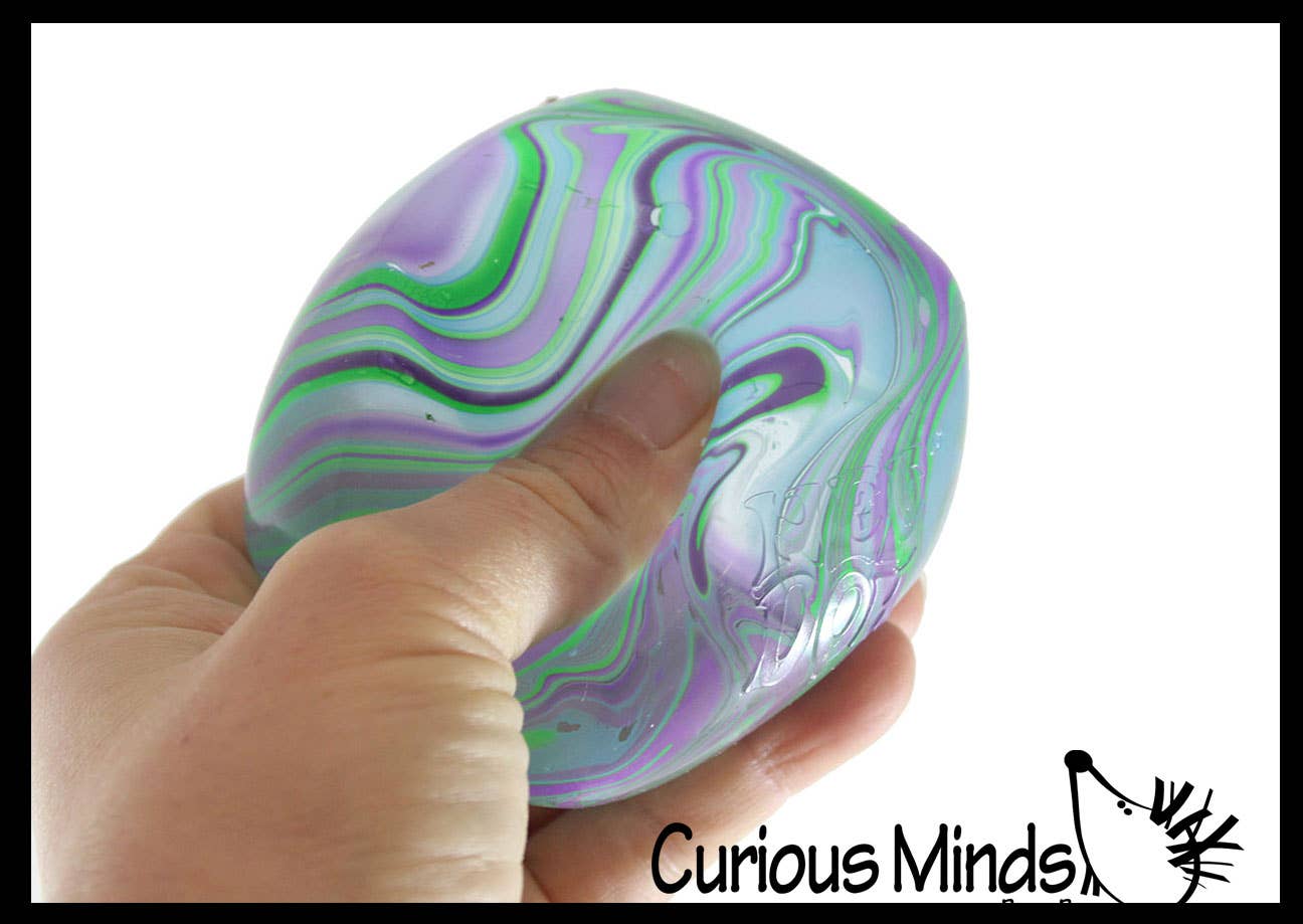 Curious Minds Toys - 1 Swirl NeeDoh Nice Cube Ice Sugar Ball - Thick Glue/Gel