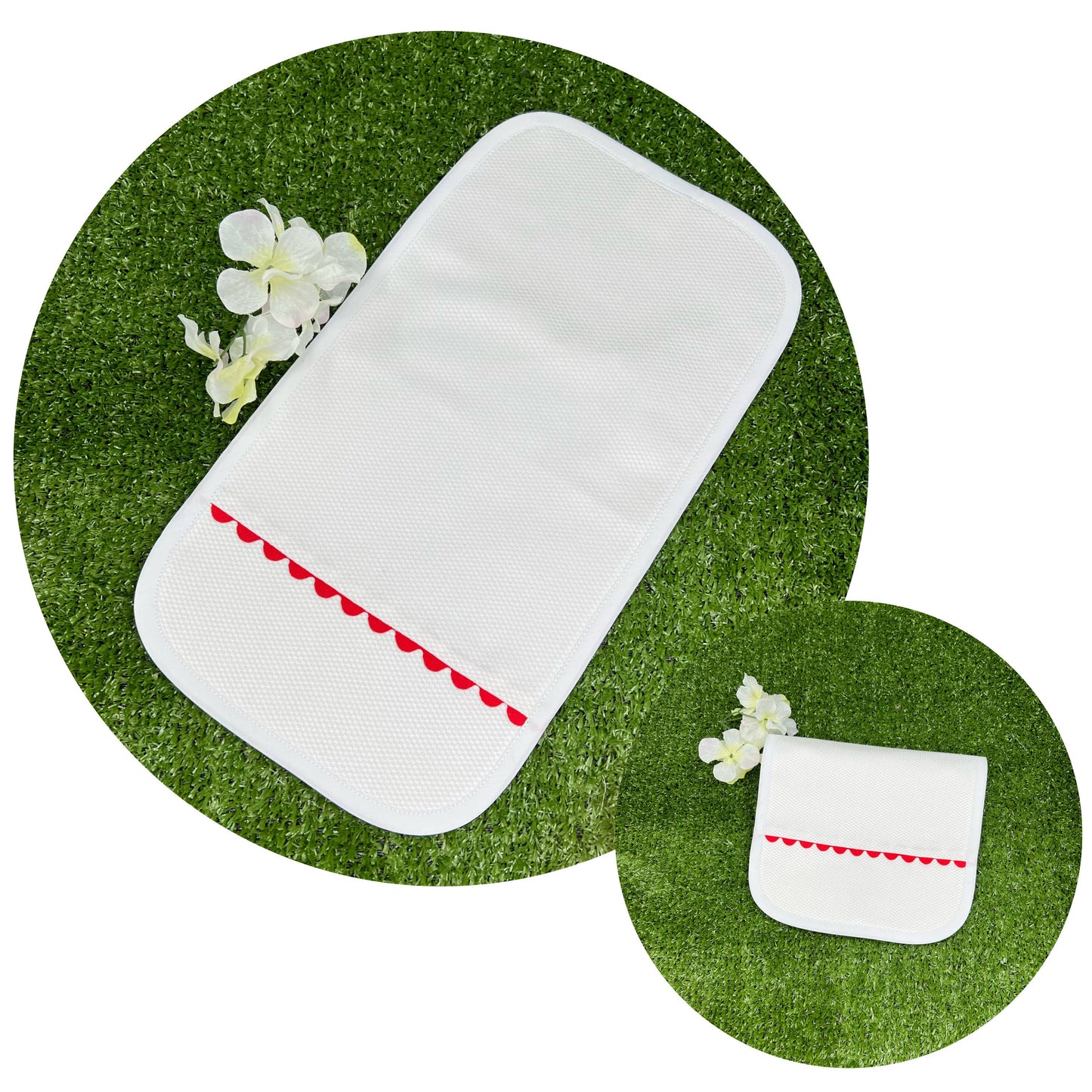 THE ROYALTY COLLECTION - White Cotton Pique Burp Cloth