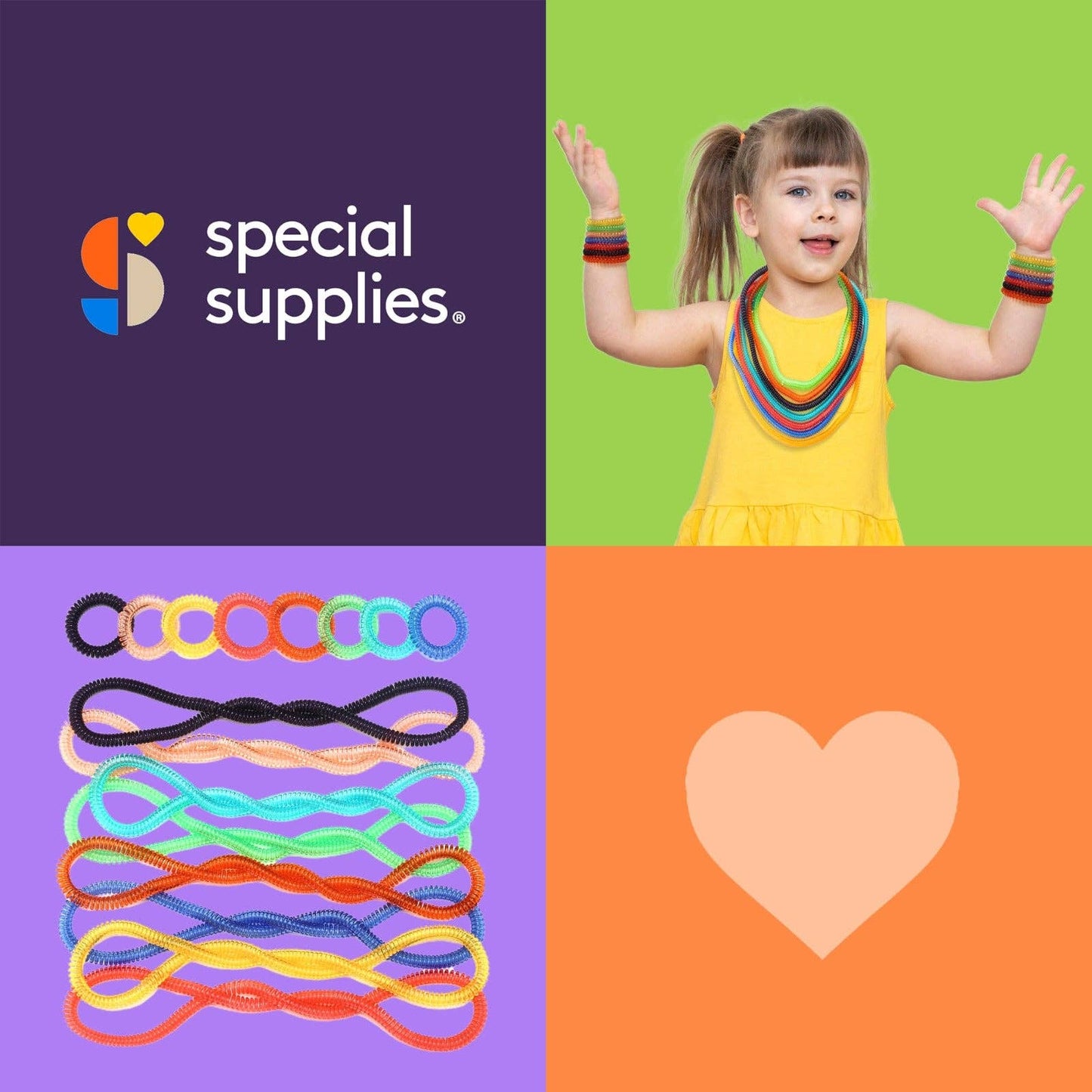 Special Supplies - Special Supplies Chewy Jewelry Sensory Translucent Necklaces and Bracelets, 16 Pack, Soft and Flexible Silicone, Interactive Stress and Anxiety Relief for Kids, Supports ADD, ADHD, Autism