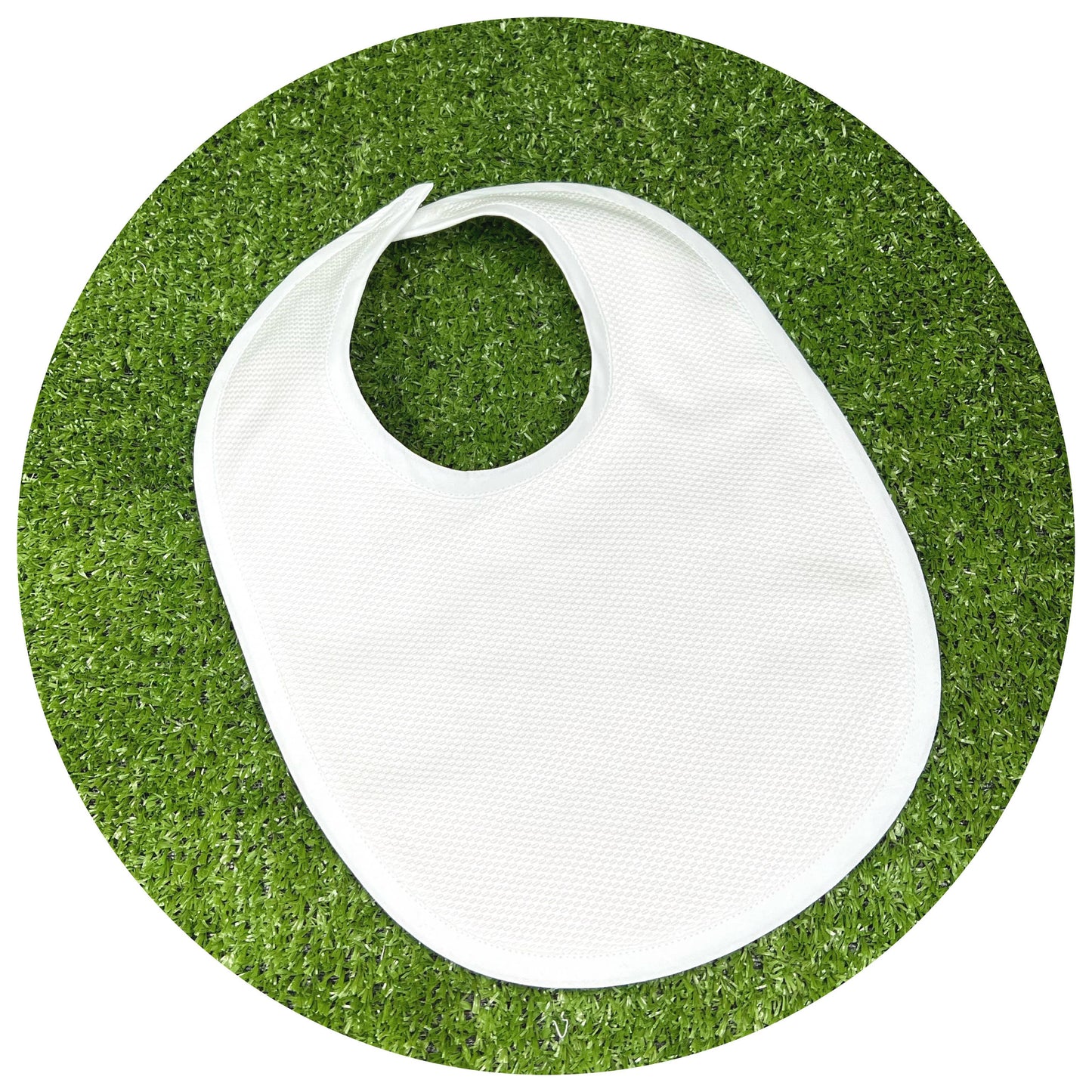 THE ROYALTY COLLECTION - White Cotton Pique Toddler Drool Bib
