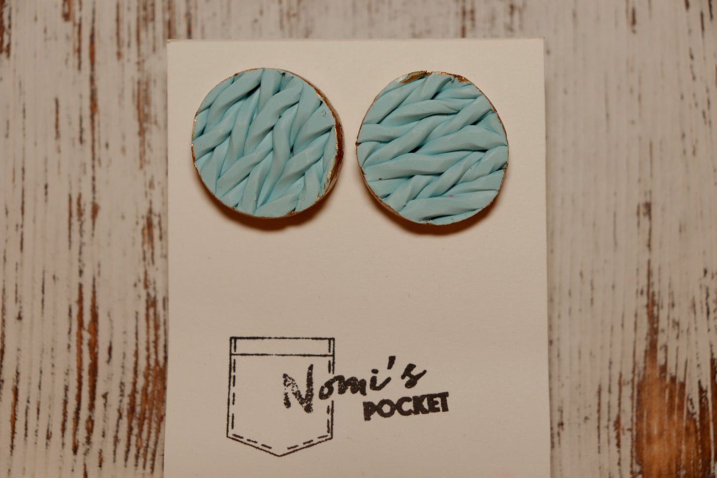 Baby Blue Knit Earrings