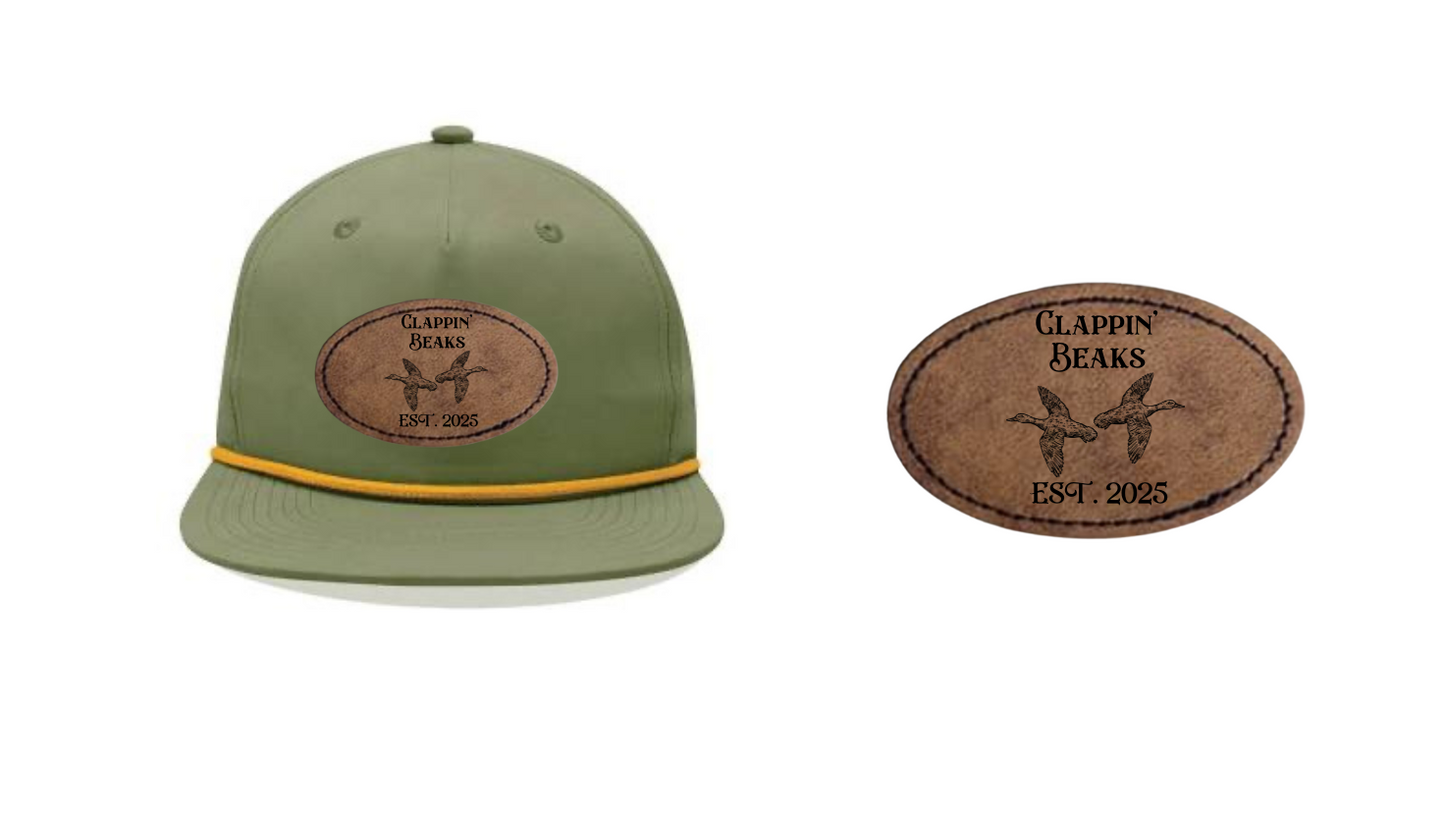 Custom Leather Patch, Decky 6032 Classic Rope Cap
