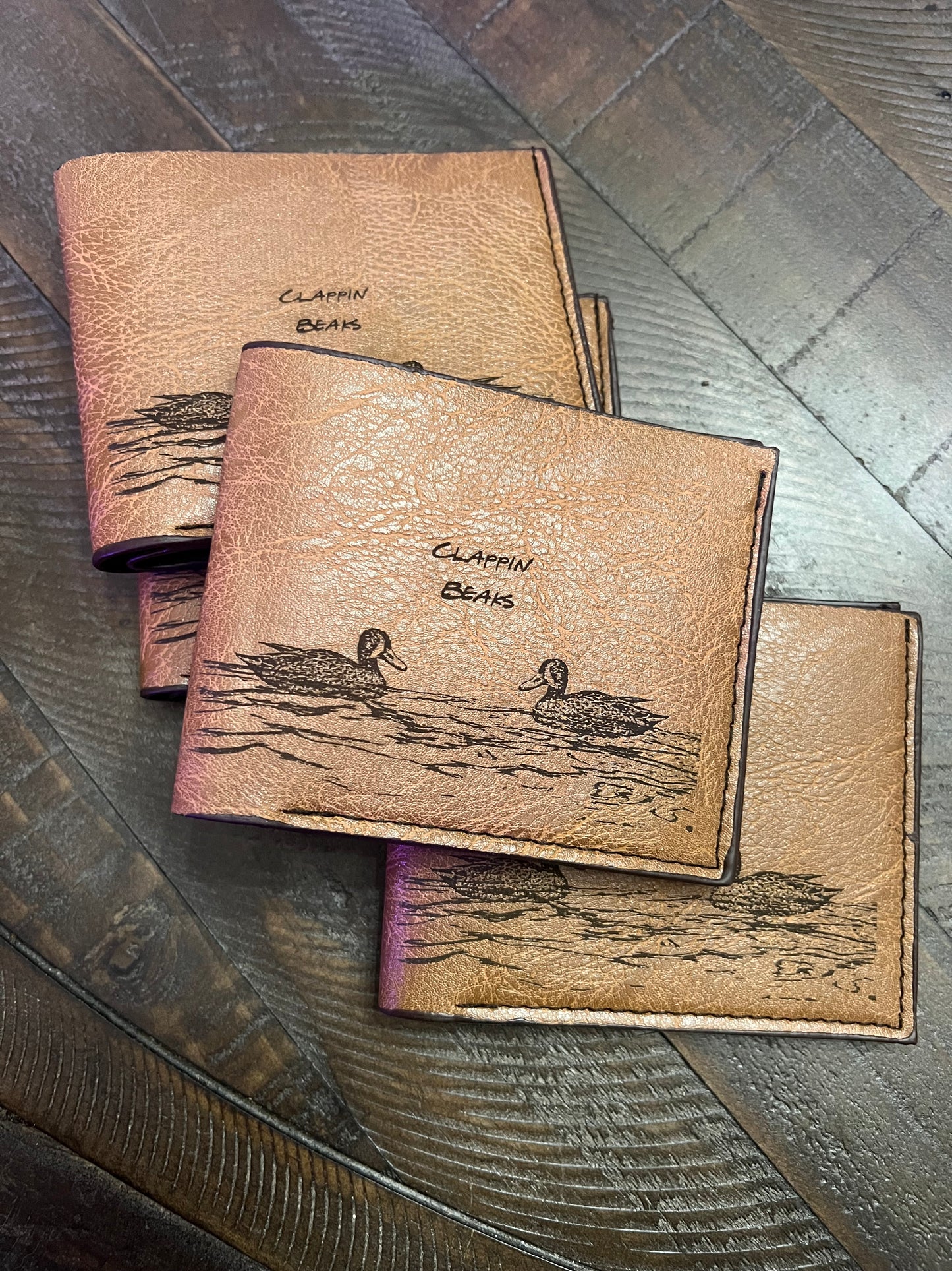 Clappin’ Beaks custom wallet (design 2)