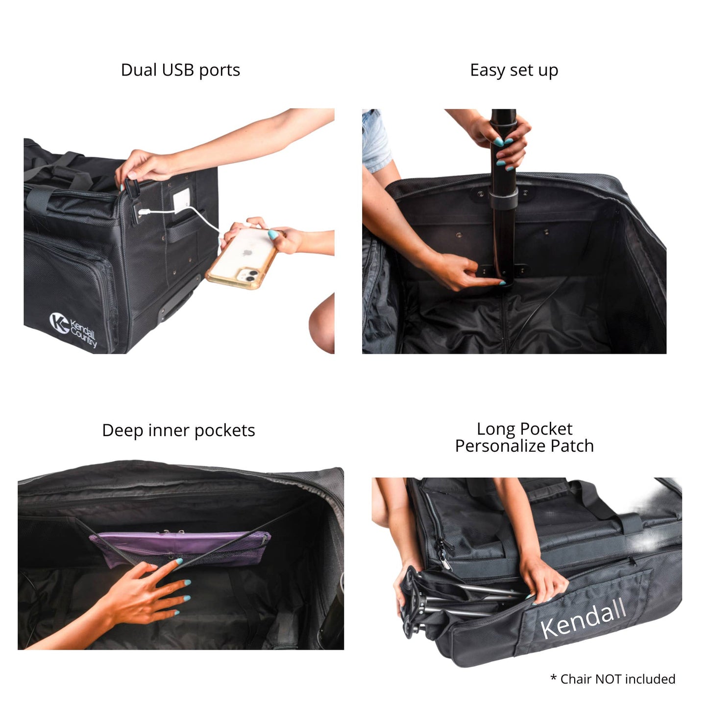 Kendall Country - Collapsible Costume Rolling Dance Bag with Garment Rack -28"