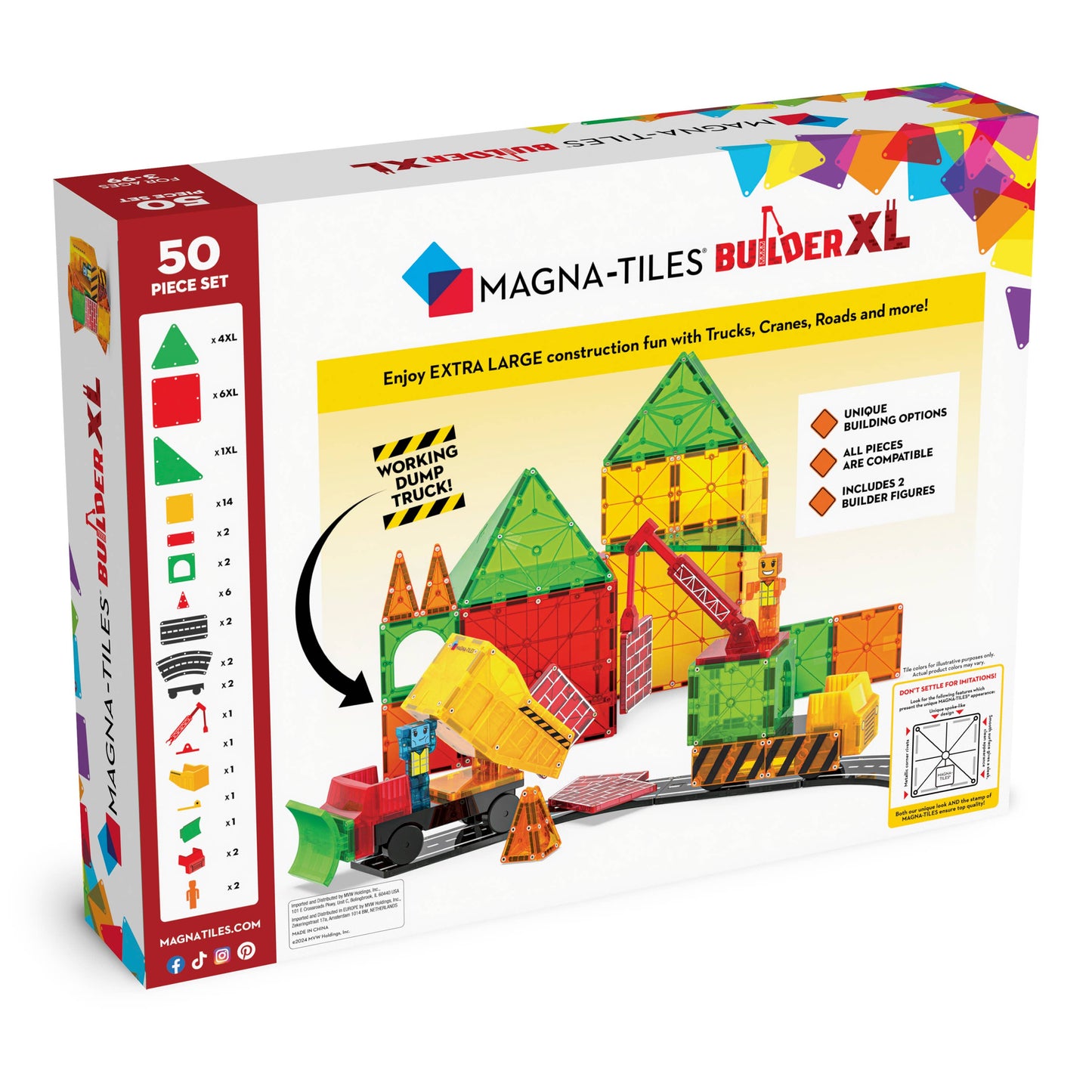 Magna-Tiles Builder XL 50-Piece Set