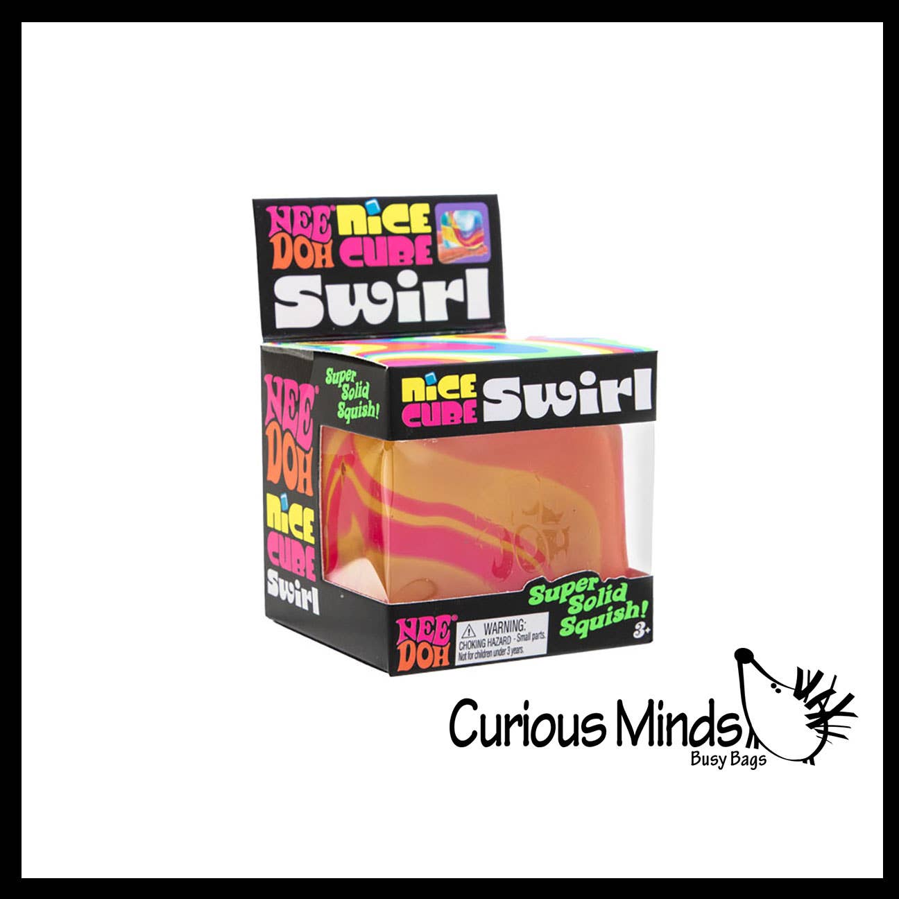 Curious Minds Toys - 1 Swirl NeeDoh Nice Cube Ice Sugar Ball - Thick Glue/Gel