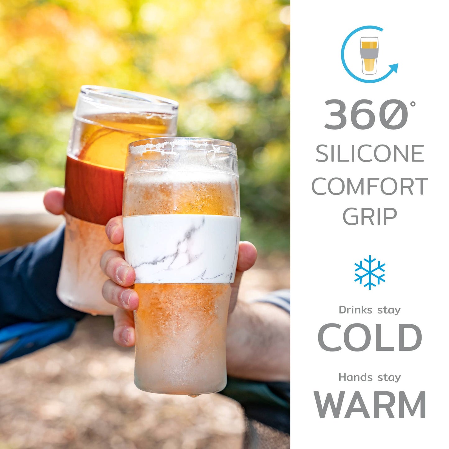 HOST - Beer FREEZE™ Cooling Cup Insulated w/ Cooling Gel - Gray
