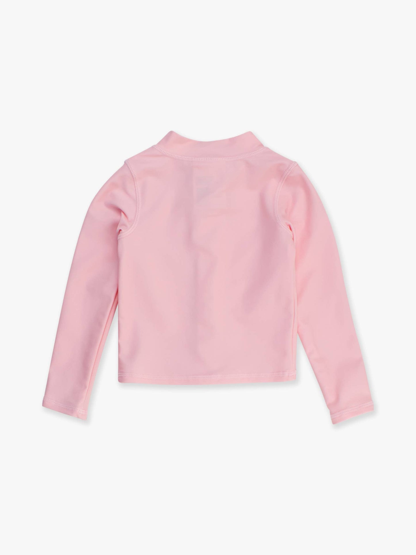 RuffleButts + RuggedButts - Kids Pink Long Sleeve Full Zip Rash Guard