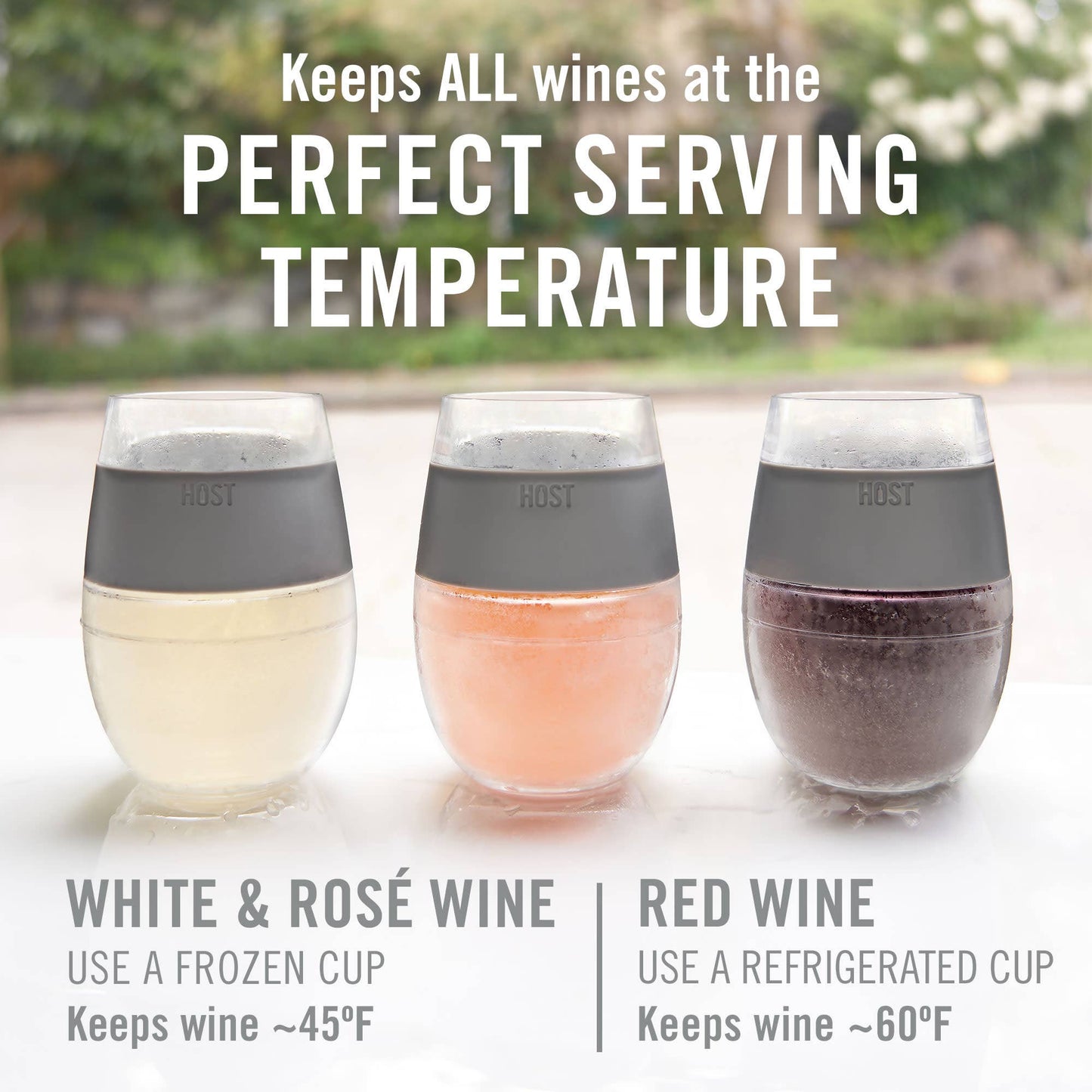 HOST - Wine FREEZE™ Cooling Cups - Asst Tinted Colors - CDU of 12
