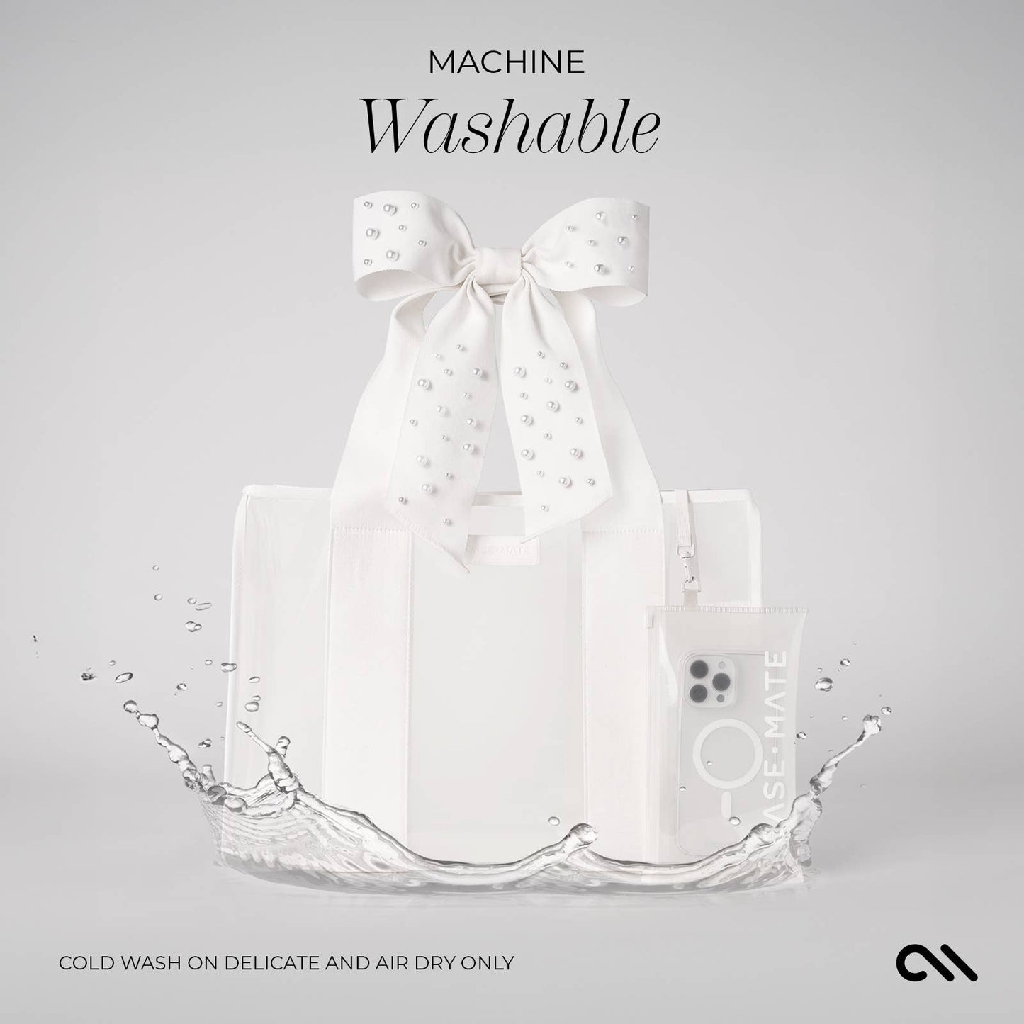 Case-Mate - Special Edition Bow Ivory Pearl Beach Tote With Phone Pouch