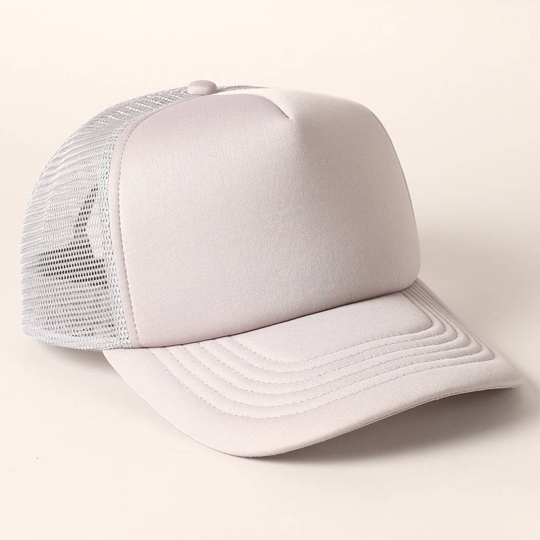 Fashion City - Solid Color Foam Mesh Back Trucker Hat