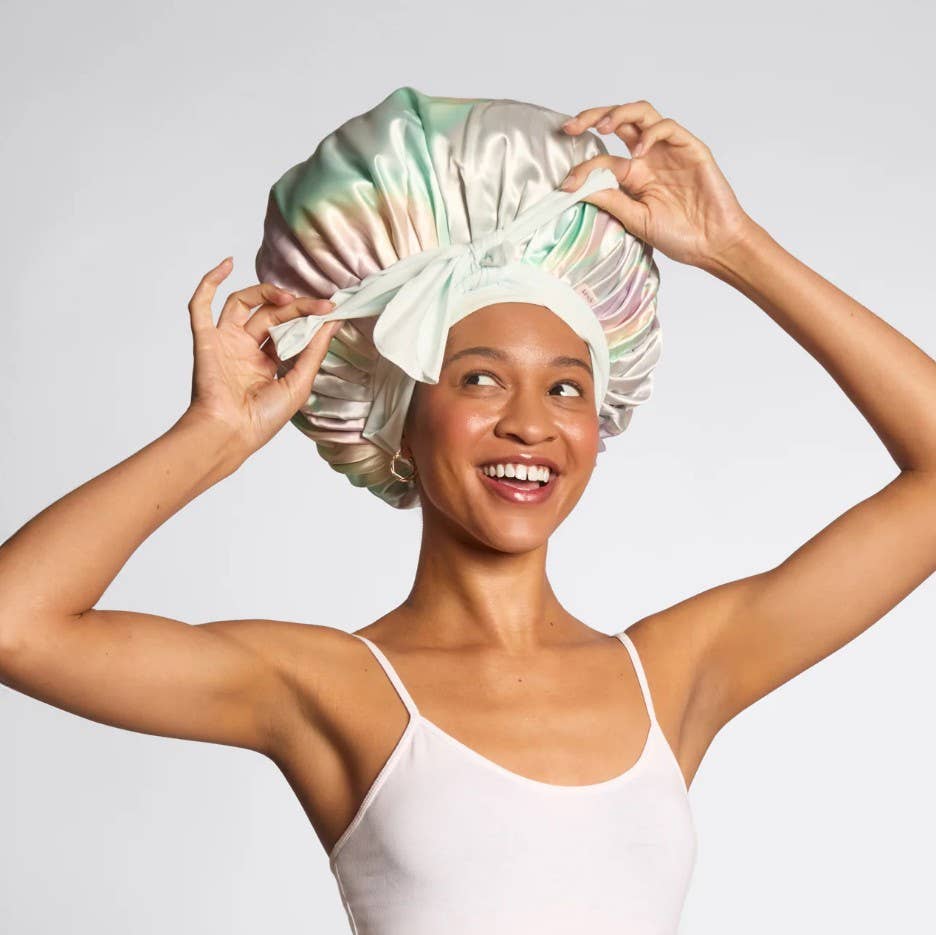 KITSCH - Adjustable Oversized Satin Bonnet- Aura