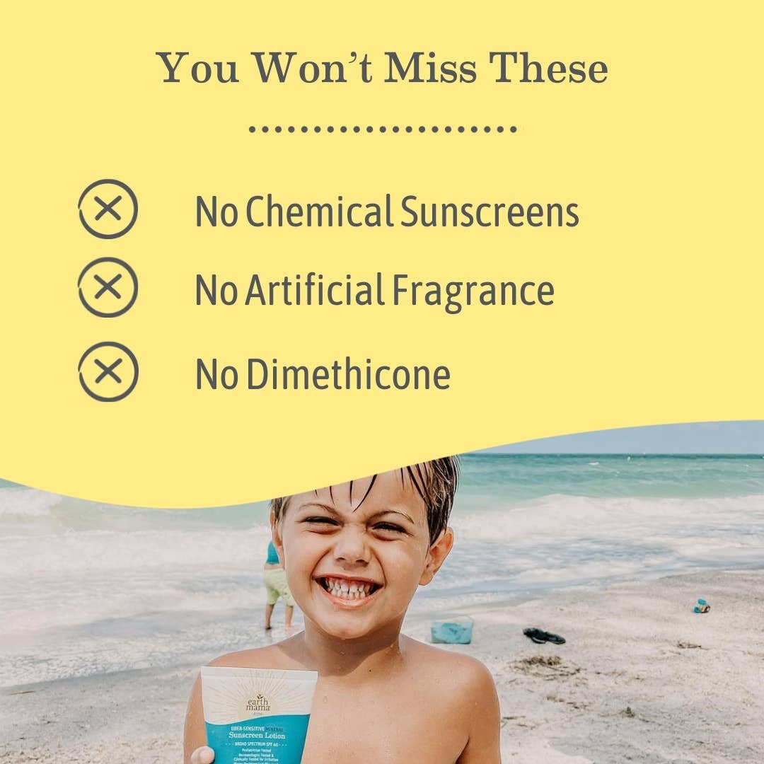 Earth Mama Organics - Uber-Sensitive Mineral Sunscreen Lotion - SPF 40