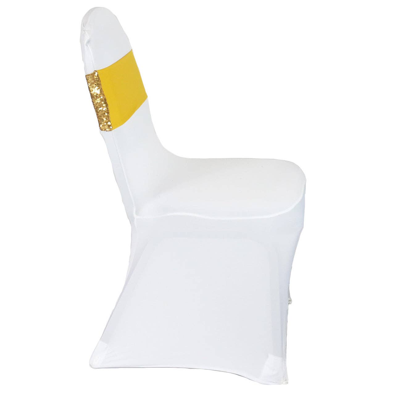 YOUR CHAIR COVERS - Stretch Spandex Glitz Sequin Bands Gold (Pack of 10)