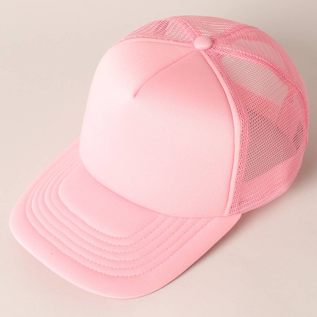 Fashion City - Solid Color Foam Mesh Back Trucker Hat