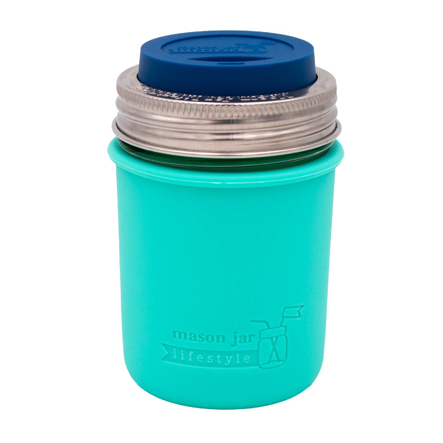 Mason Jar Lifestyle - Silicone Sleeve for Regular Mouth Half Pint 8oz Mason Jars
