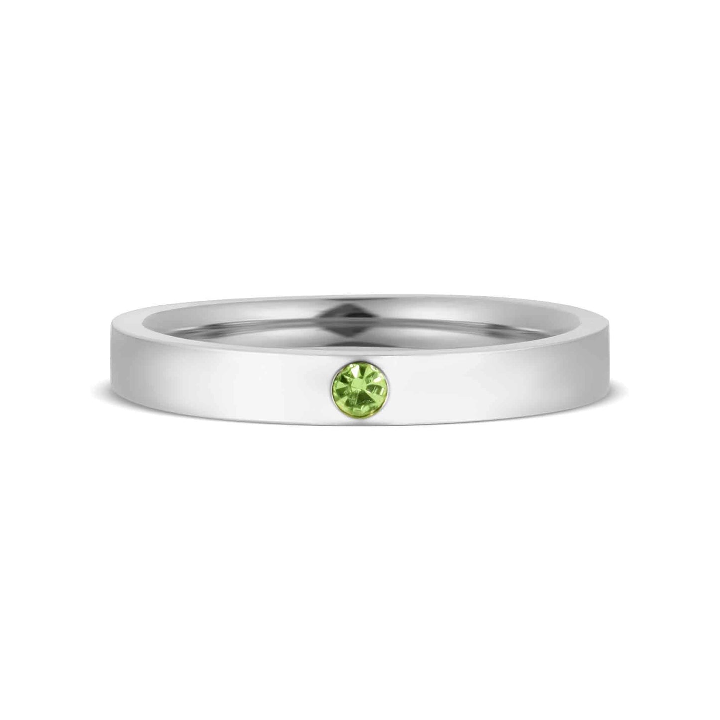 WJW - Stainless Steel Birthstone Engravable Stacking Ring