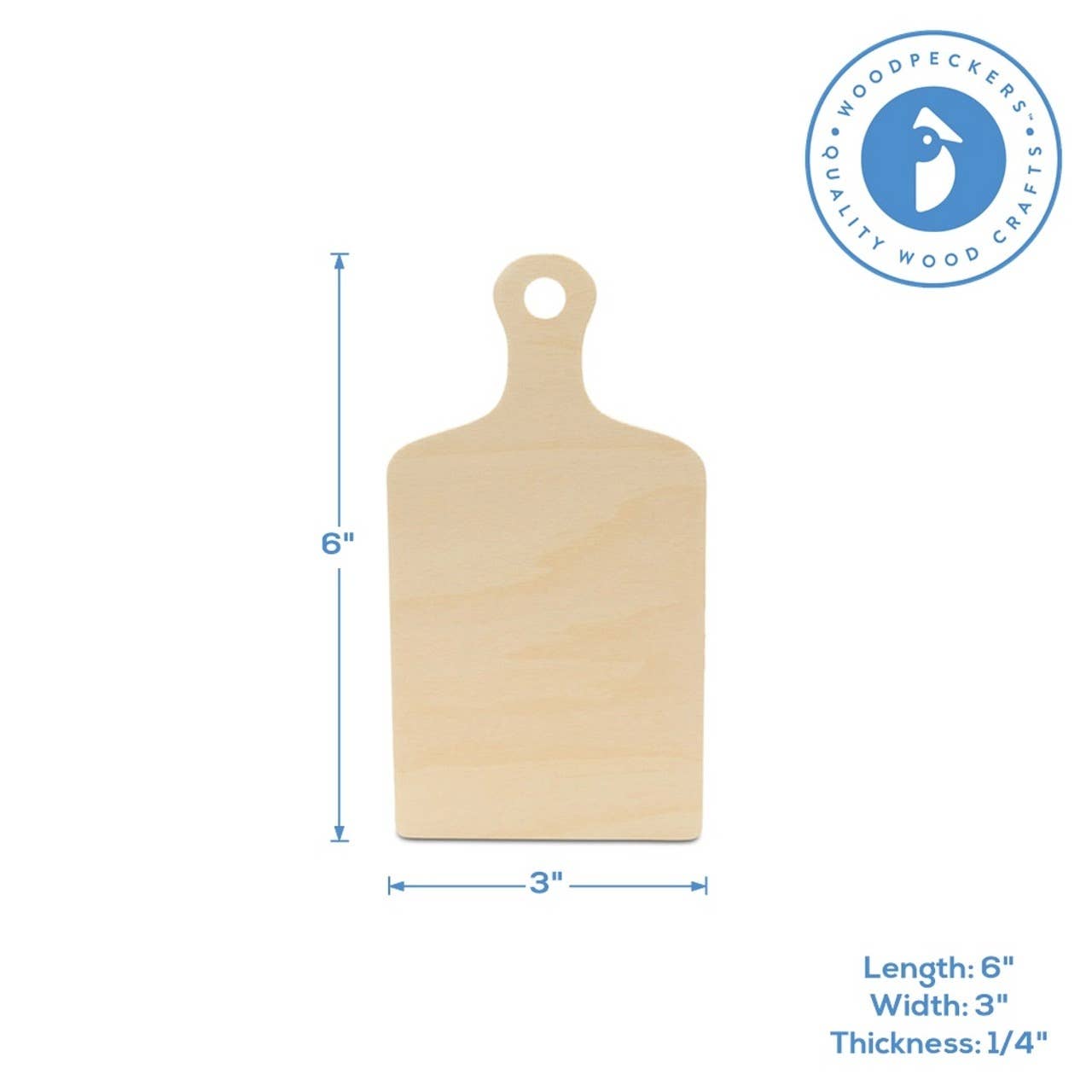 Woodpeckers Crafts - Wood Cutting Board Cutout with Handle