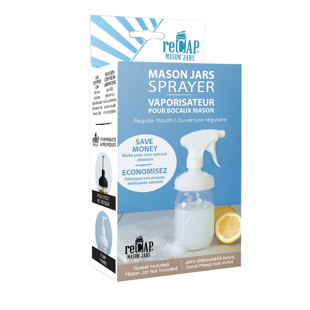 ReCAP® Mason Jar Sprayer Lid, Regular Mouth | Case of 16