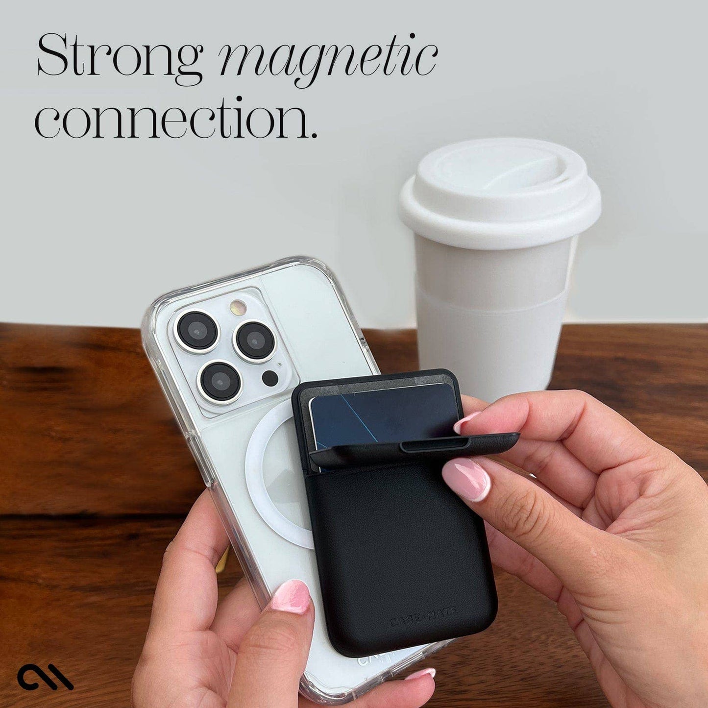 Case-Mate - Black MagSafe Leather Flip Wallet