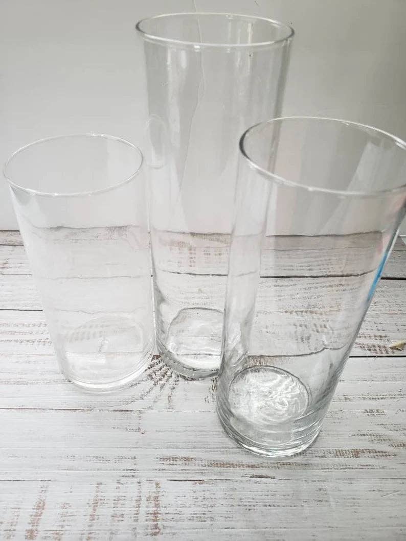 Jaz Body Essentials - Glass Cylinder Pillar Candle Holders - 3 Set