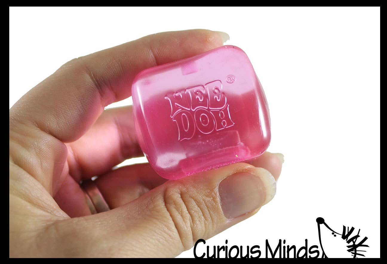 Curious Minds Toys - 1 NeeDoh Teenie Nice Ice Cube Baby Ice Sugar Ball - Thick Gl