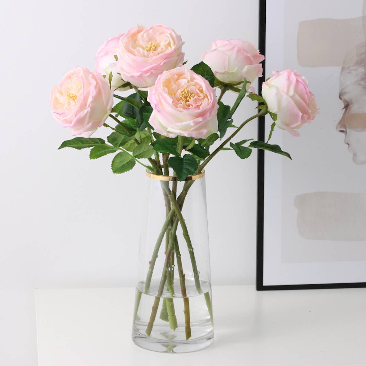 Angel Isabella - 17"Premium Real touch English Austin Cabbage Rose Stem