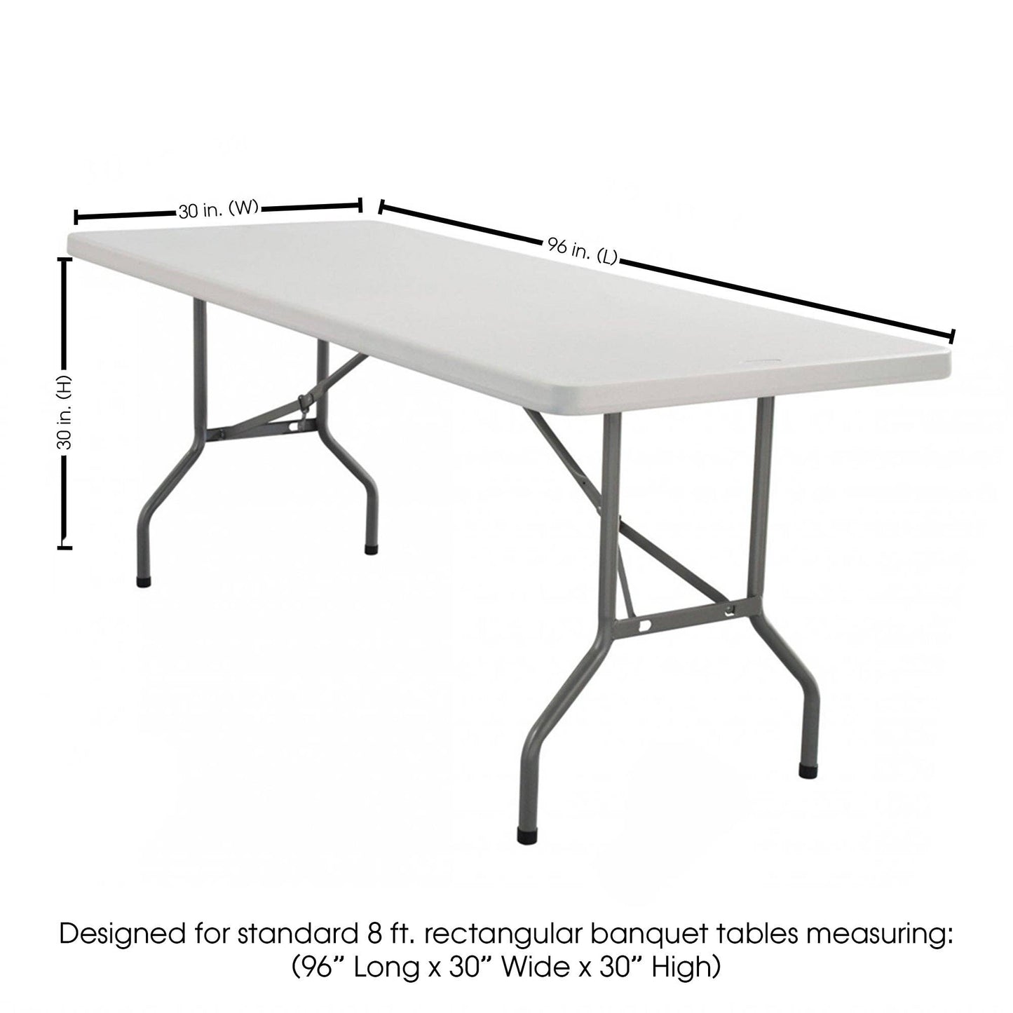 YOUR CHAIR COVERS - 8 ft. Polyester Fitted Tablecloth Rectangular Gold