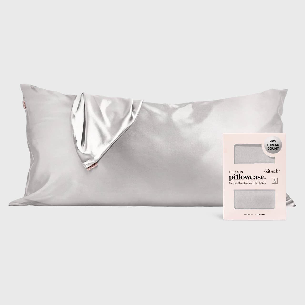 KITSCH - Satin Pillowcase King - Silver