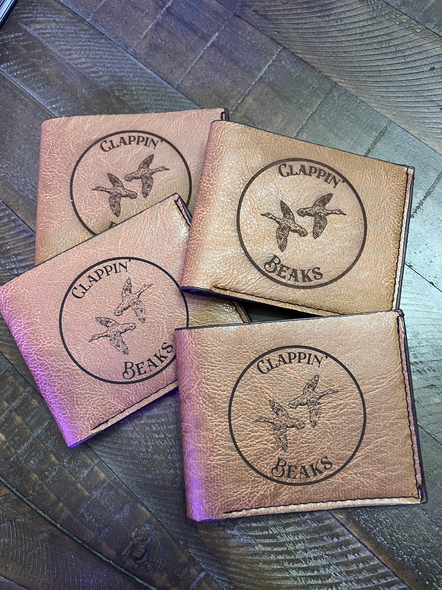 Clappin’ Beaks custom wallet (design 1)
