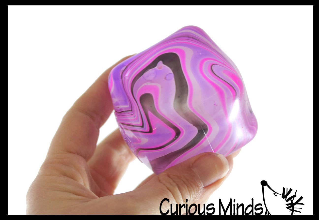 Curious Minds Toys - 1 Swirl NeeDoh Nice Cube Ice Sugar Ball - Thick Glue/Gel
