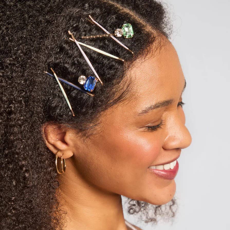 KITSCH - Cloud & Gem Bobby Pins 8pc Set - Garden Bouquet