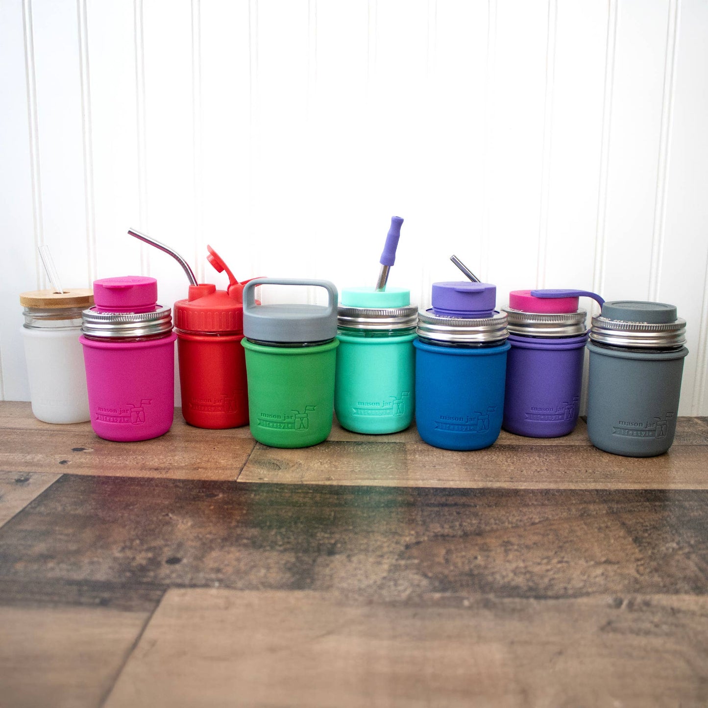 Mason Jar Lifestyle - Silicone Sleeve for Regular Mouth Half Pint 8oz Mason Jars