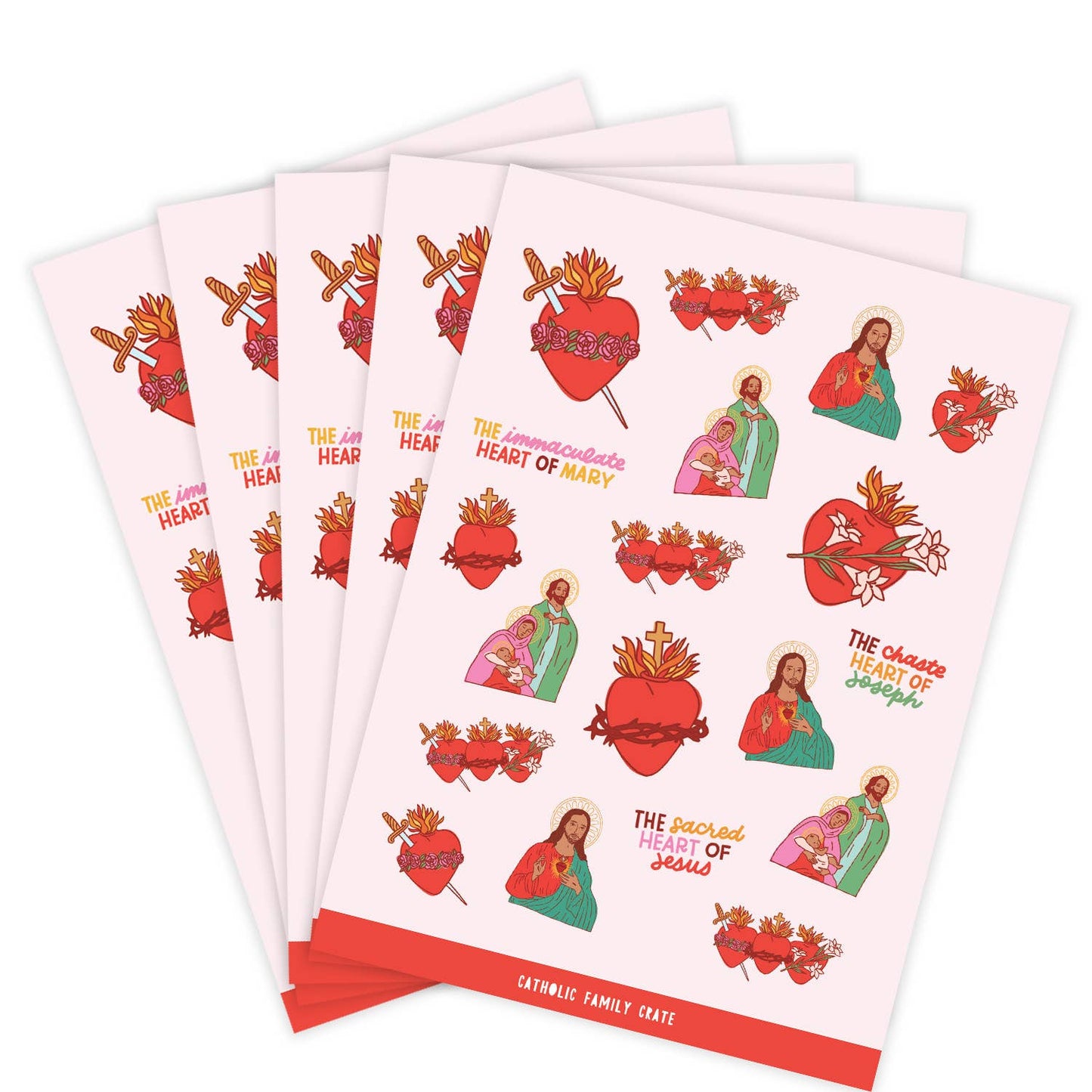 Catholic Family Crate® - Holy Family Sticker Sheet - 5 Pack