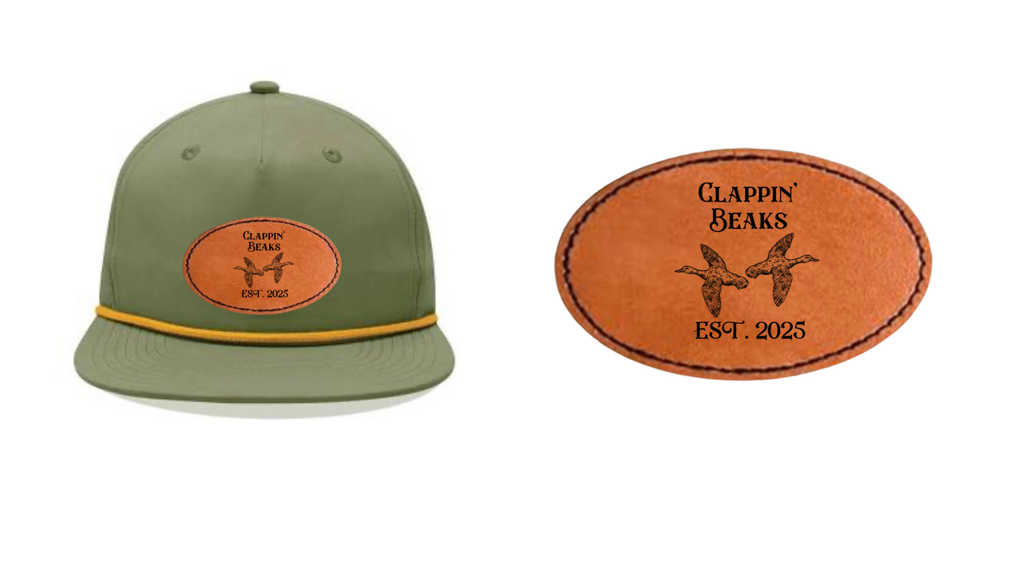 Custom Leather Patch, Decky 6032 Classic Rope Cap