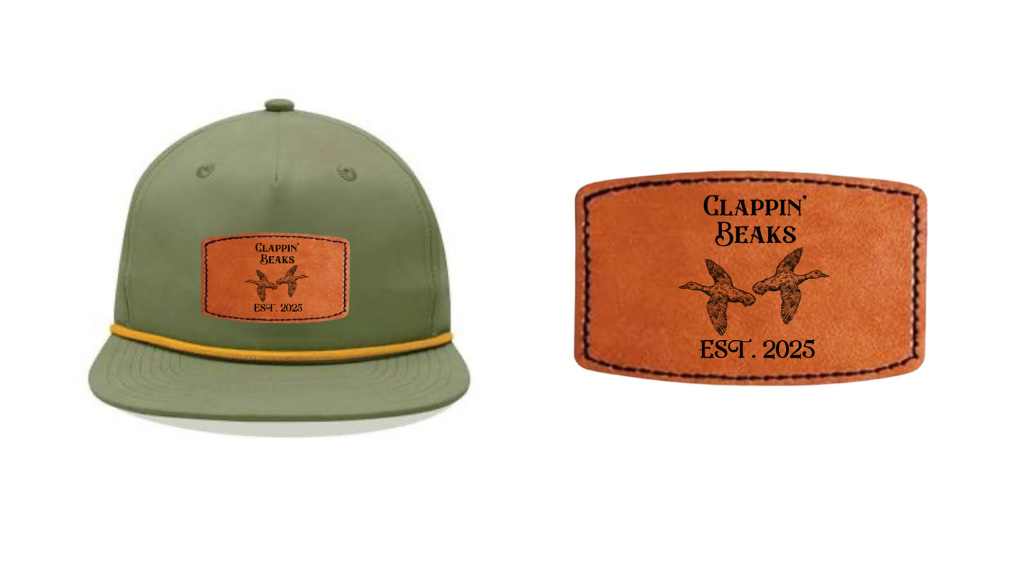 Custom Leather Patch, Decky 6032 Classic Rope Cap