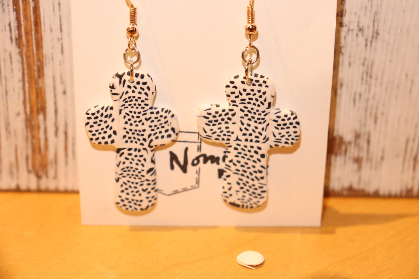 Cross clay earrings