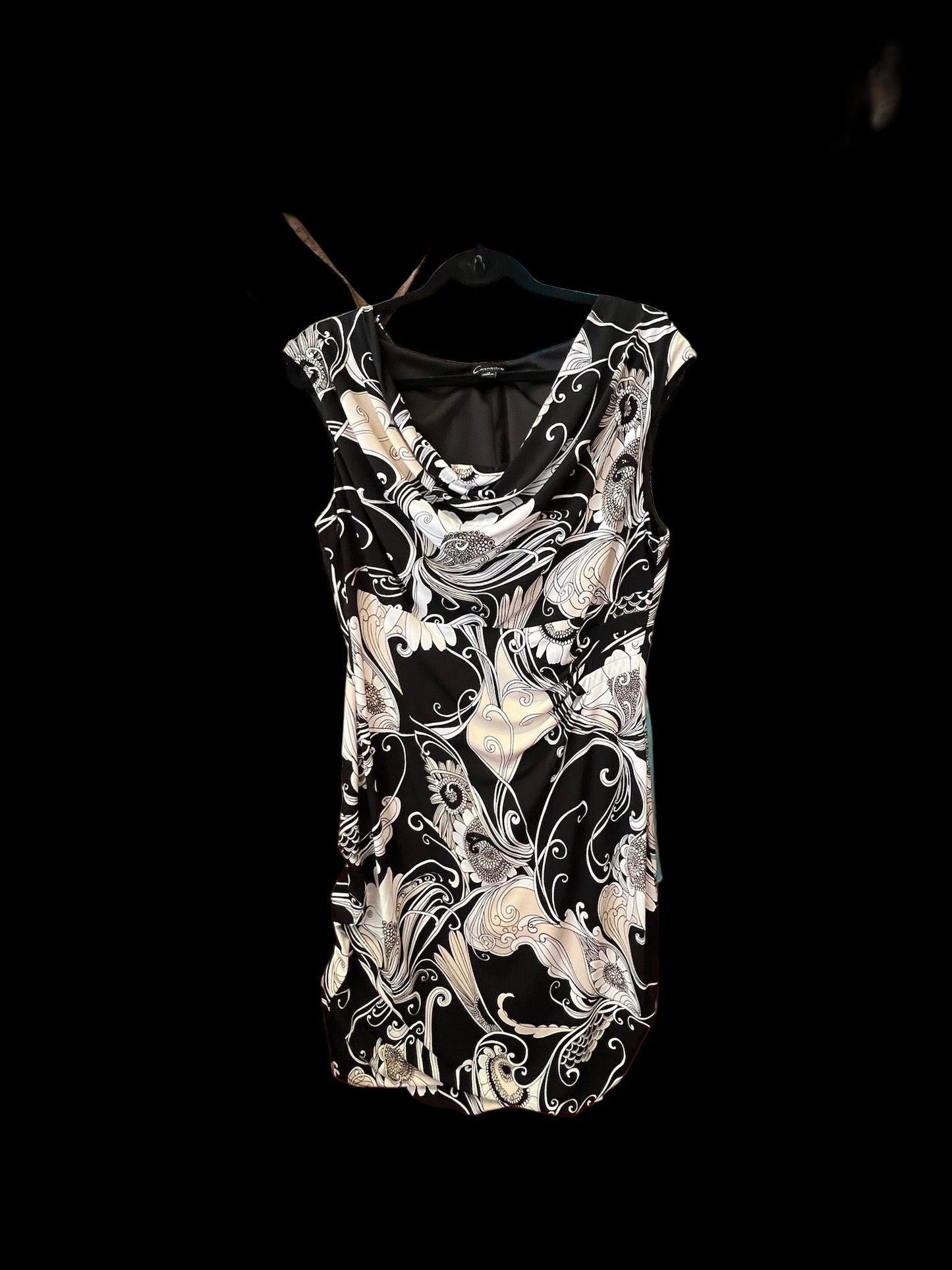 Connected Abstract Black & White Dress