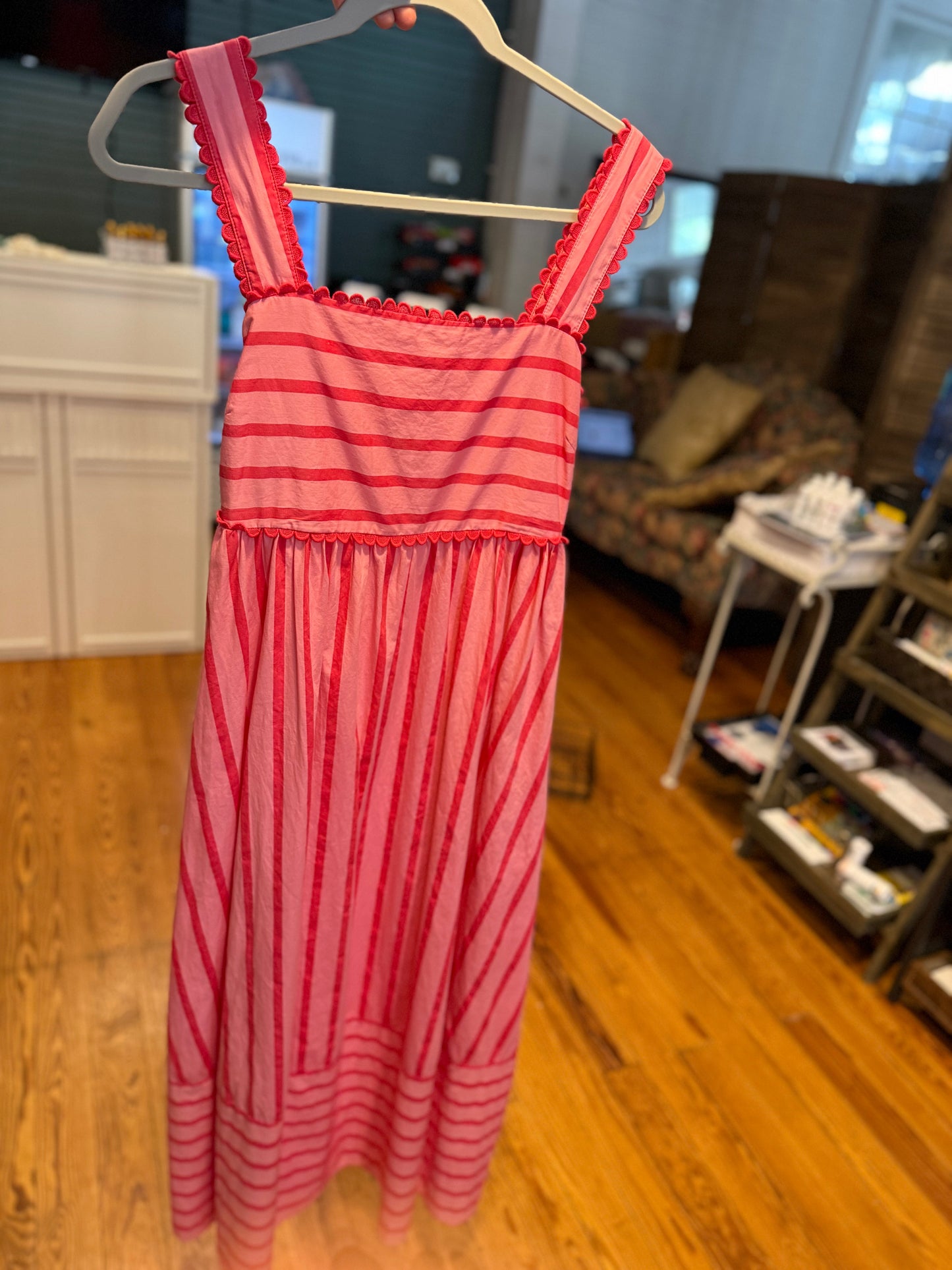 Pink and red stripped dress
