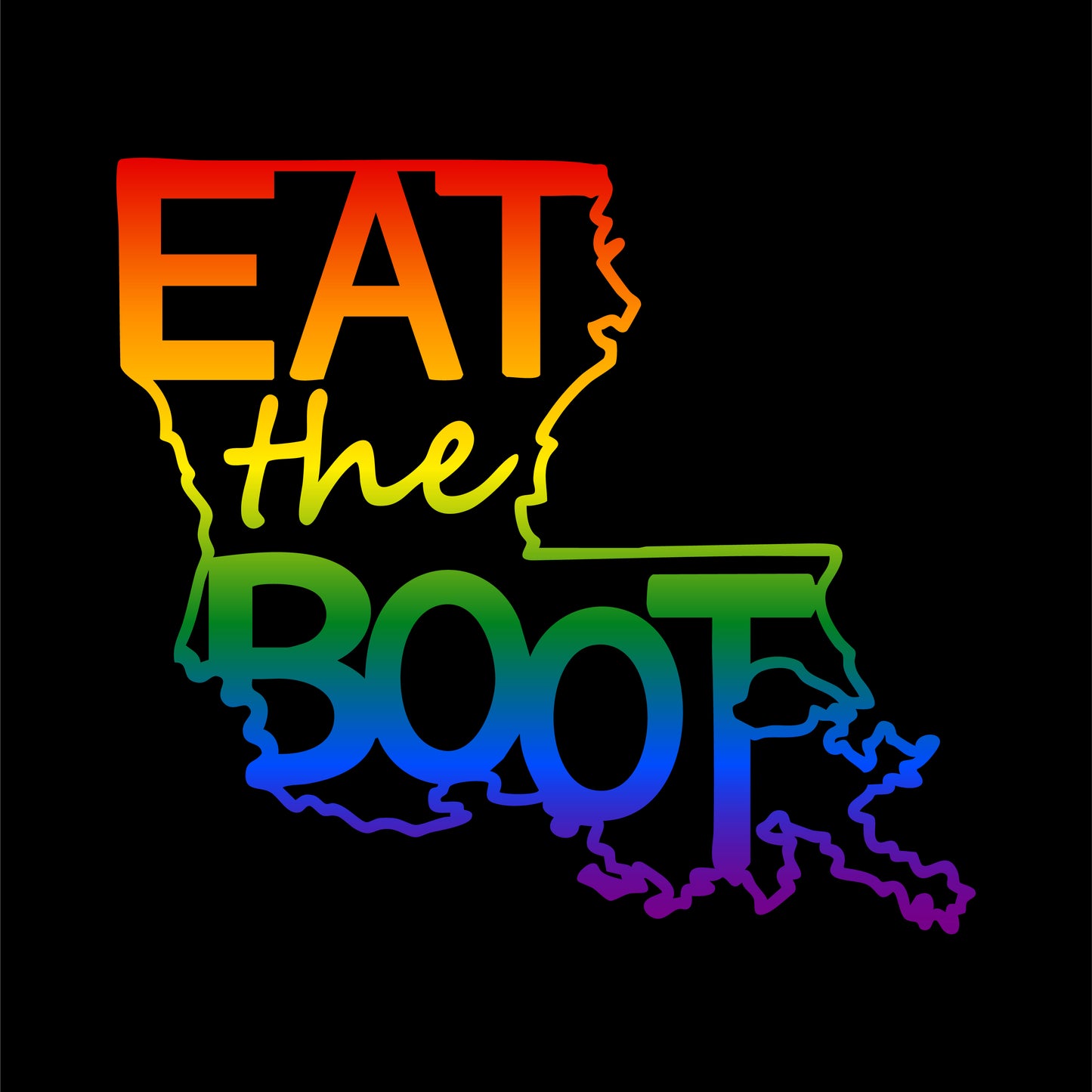Rainbow Logo Tee—Eat the Boot
