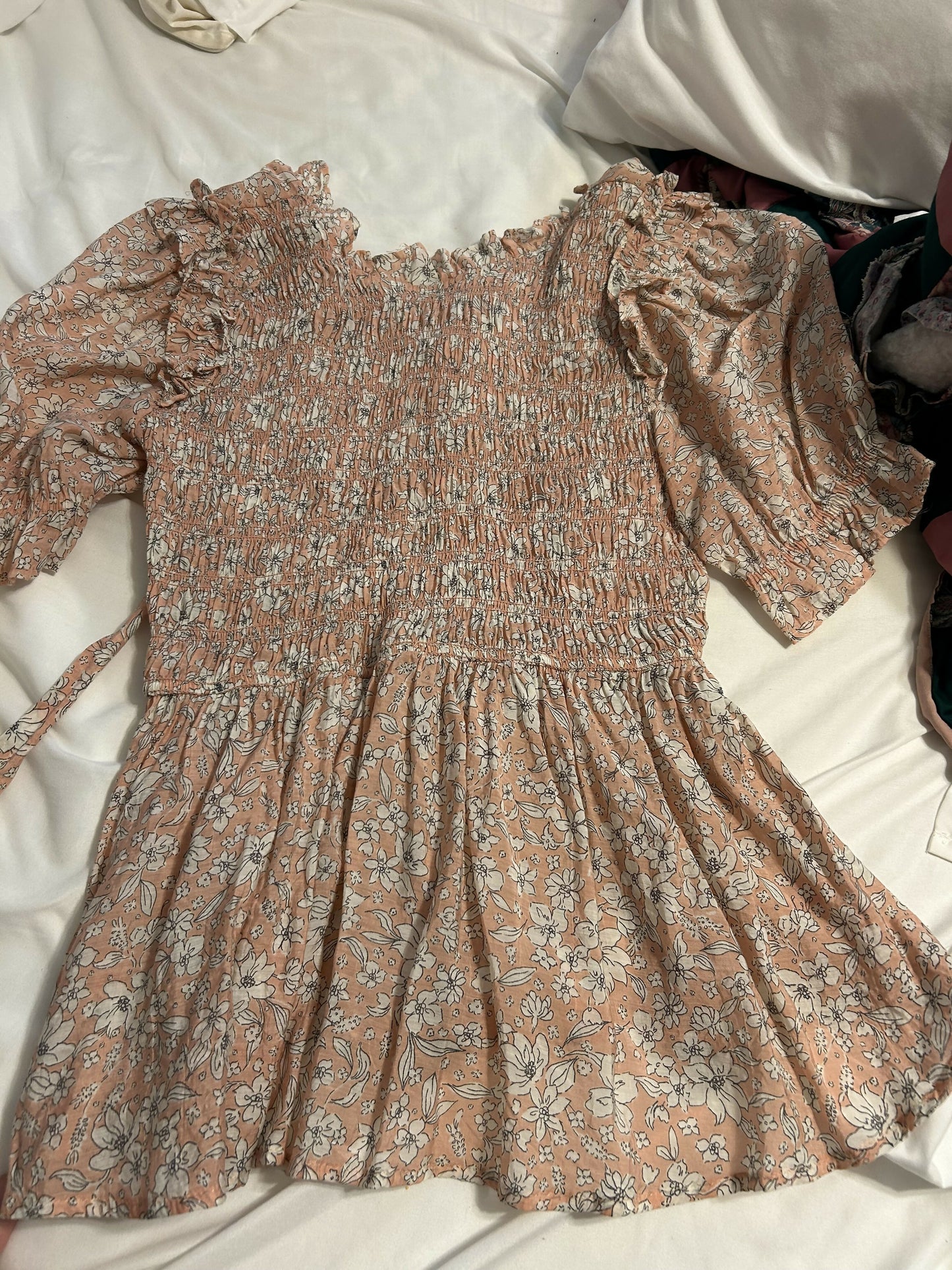 Pink floral blouse small