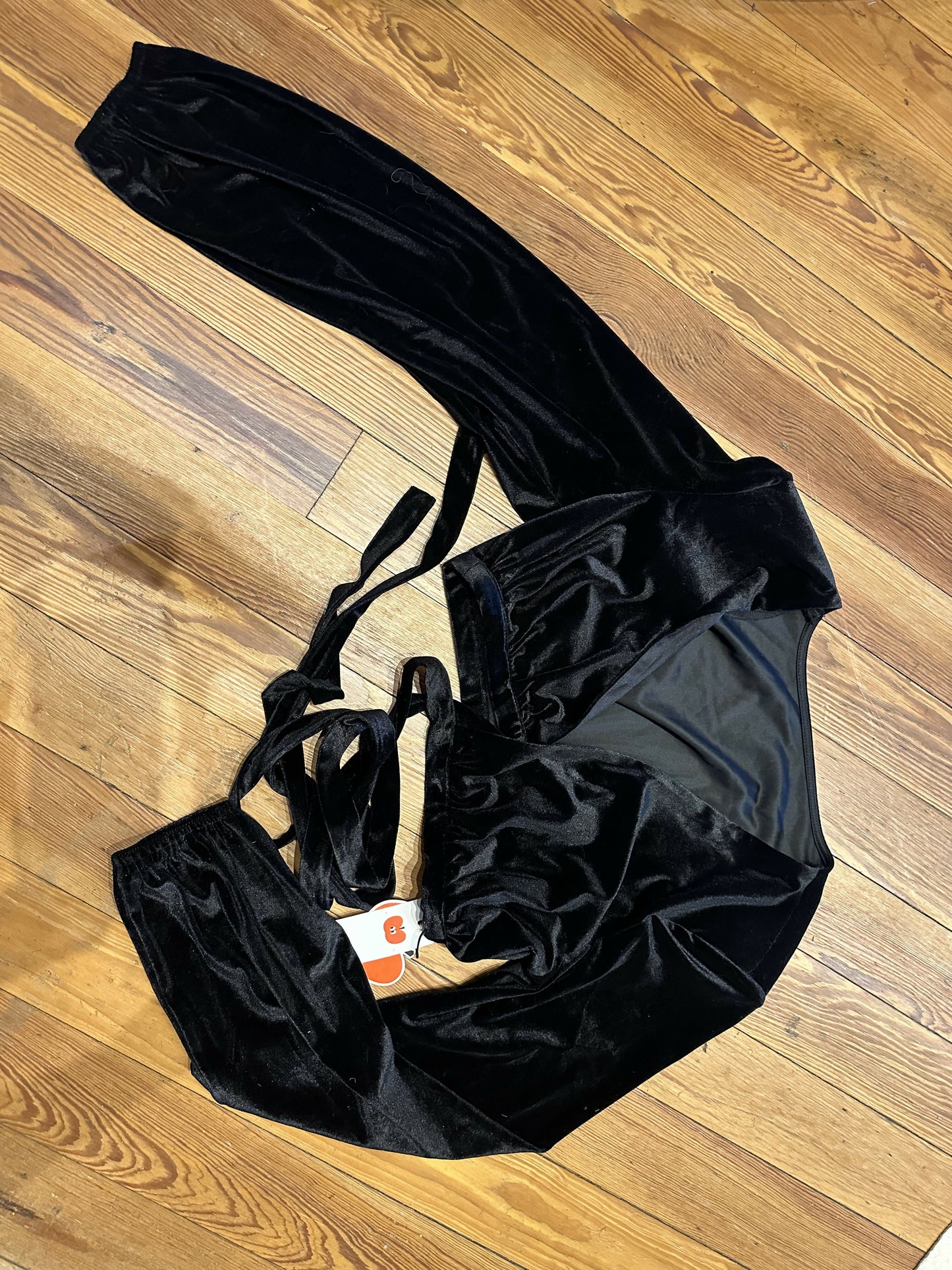 Black Velvet Wrap Shirt