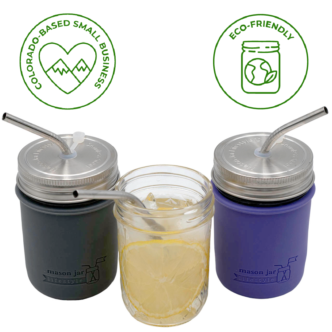 Mason Jar Lifestyle - Stainless Steel Straw Hole Tumbler Lids for Mason Jars