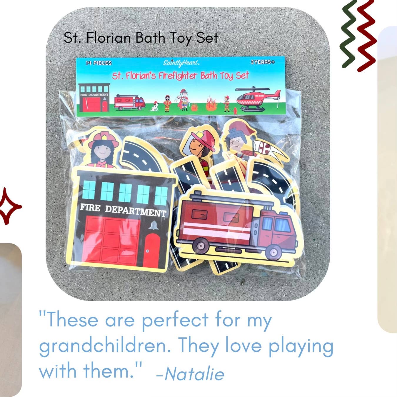 Saintly Heart LLC - St. Florian's Firefighter Bath Toy Set