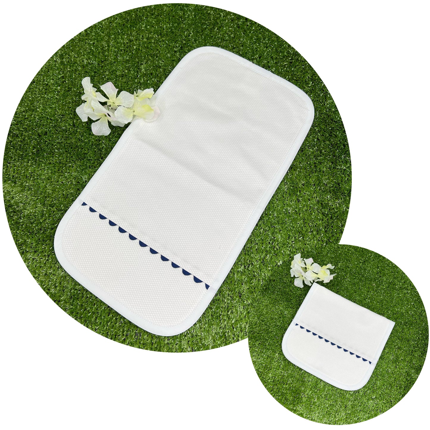 THE ROYALTY COLLECTION - White Cotton Pique Burp Cloth