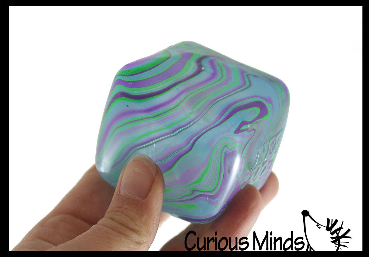 Curious Minds Toys - 1 Swirl NeeDoh Nice Cube Ice Sugar Ball - Thick Glue/Gel