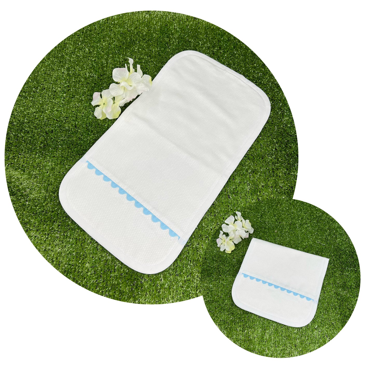 THE ROYALTY COLLECTION - White Cotton Pique Burp Cloth